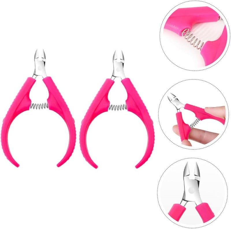 Stainless Steel Cuticle Clipper With Plastic Handle For Manicure Hangnail Removal - Image 2